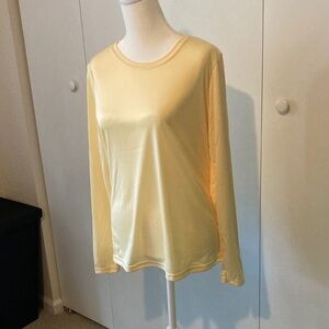 Elegant Yellow Long Sleeve Women's Top